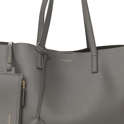 Saint Laurent Calfskin Large Shopping Tote Fog 8 of 11