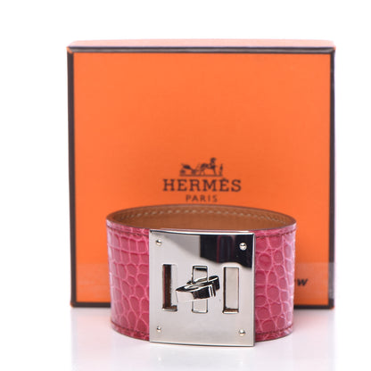 Hermes Shiny Alligator Kelly Dog Cuff Fuchsia 6 of 6