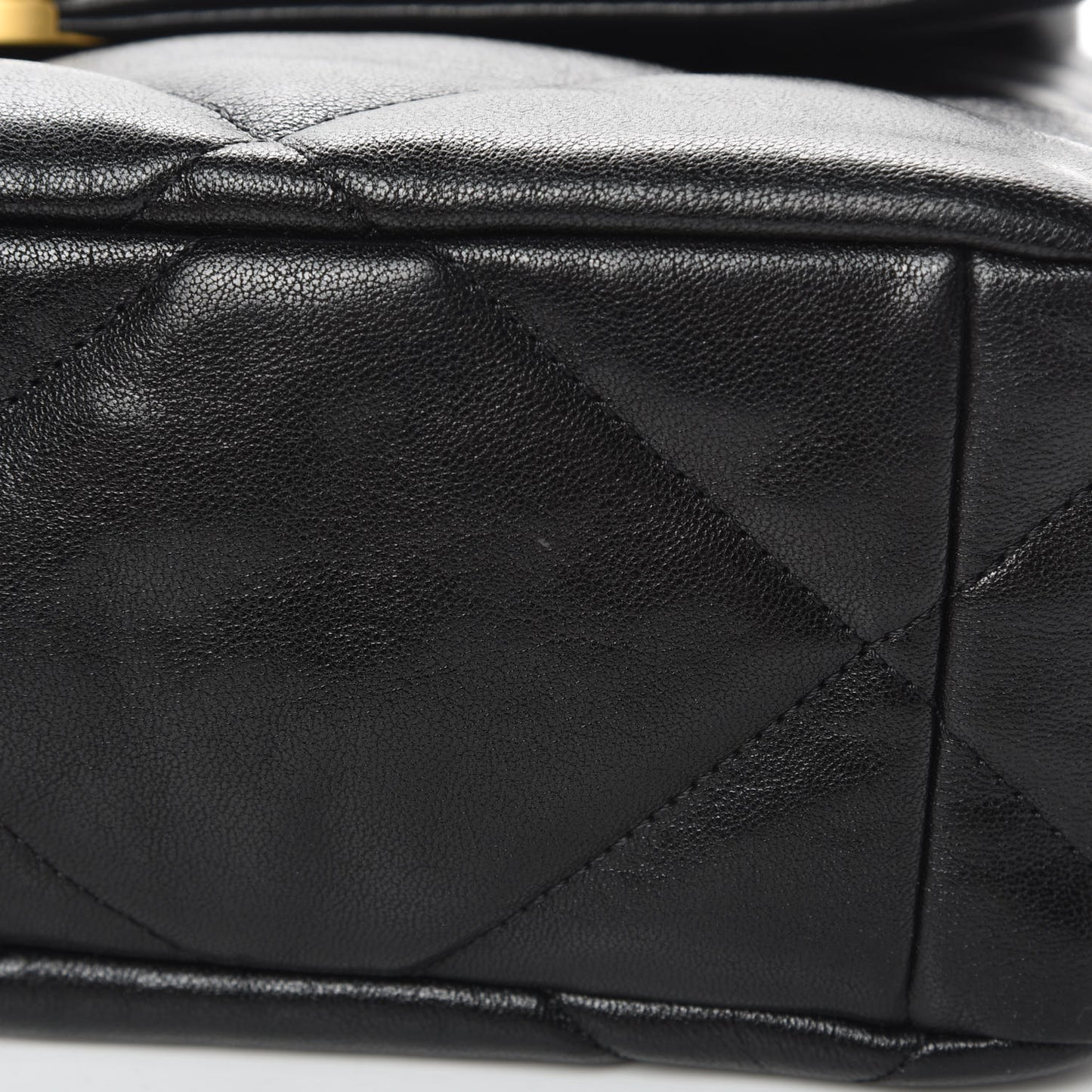 Lambskin Quilted Large 19 Flap Black