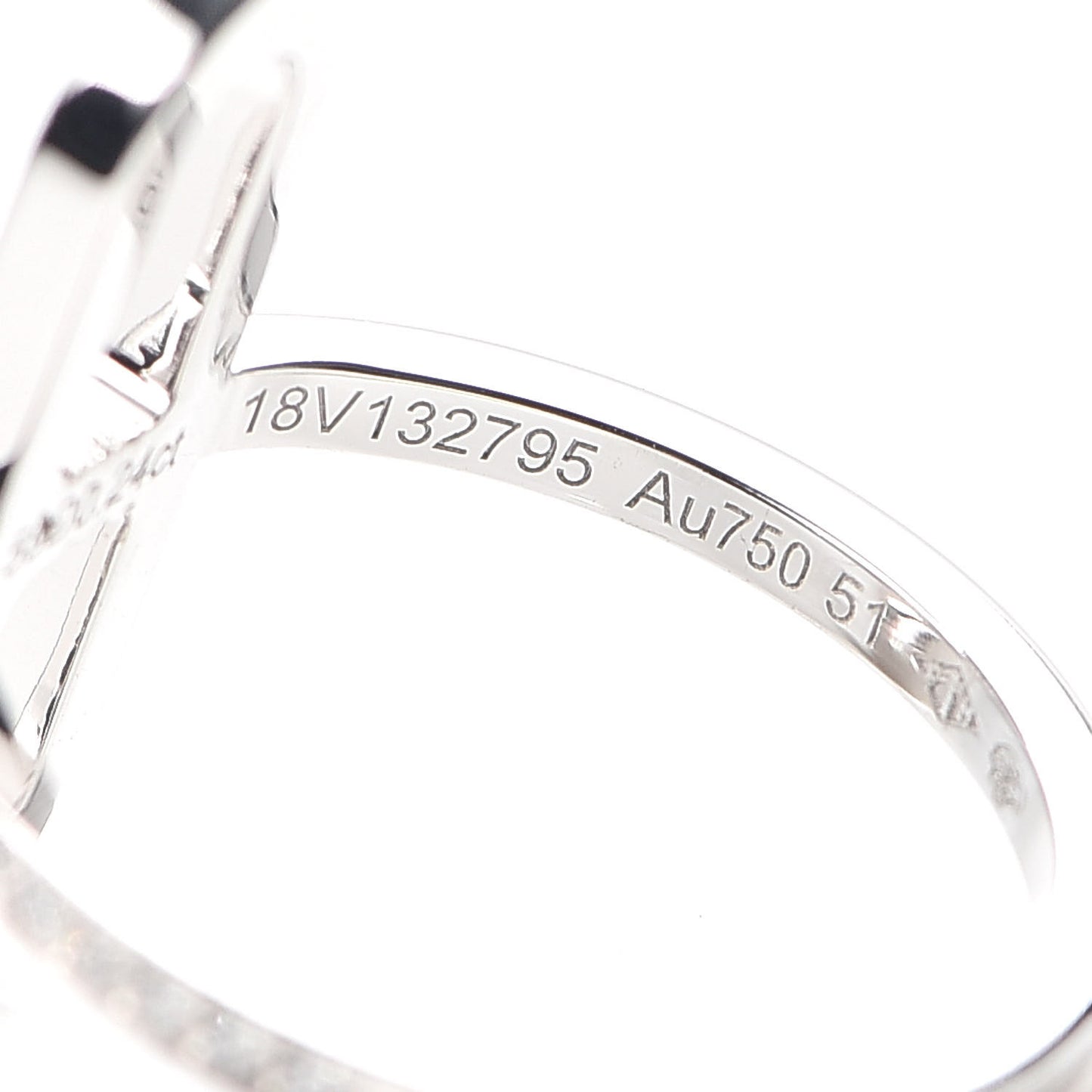 18K White Gold Diamond Ever Chaine d'Ancre Ring 51 5.75
