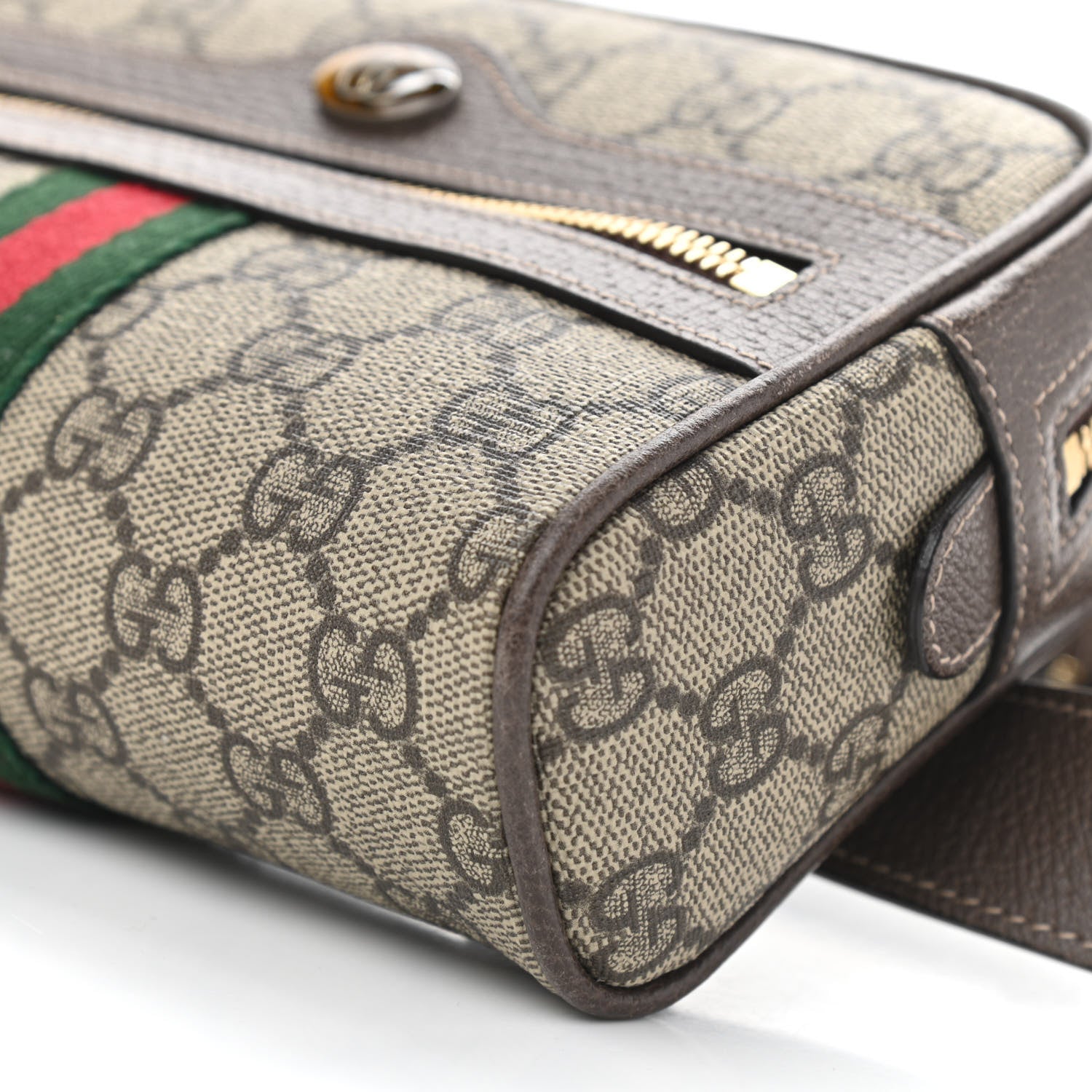 Gucci GG Supreme Monogram Web Small Ophidia Belt Bag 85 34 Dark Brown 10 of 13