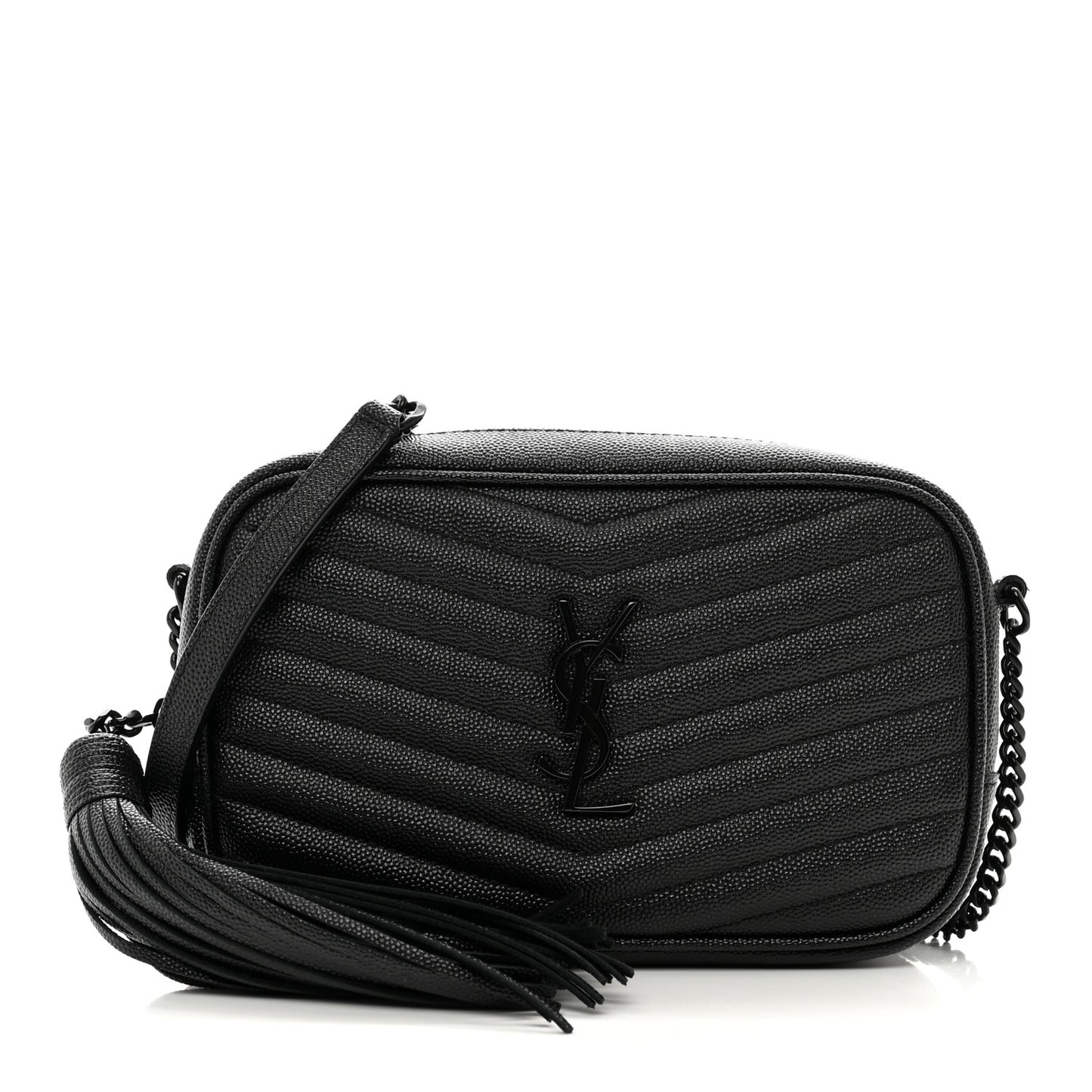 Grain De Poudre Matelasse Monochrome Monogram Mini Lou Camera Bag Black