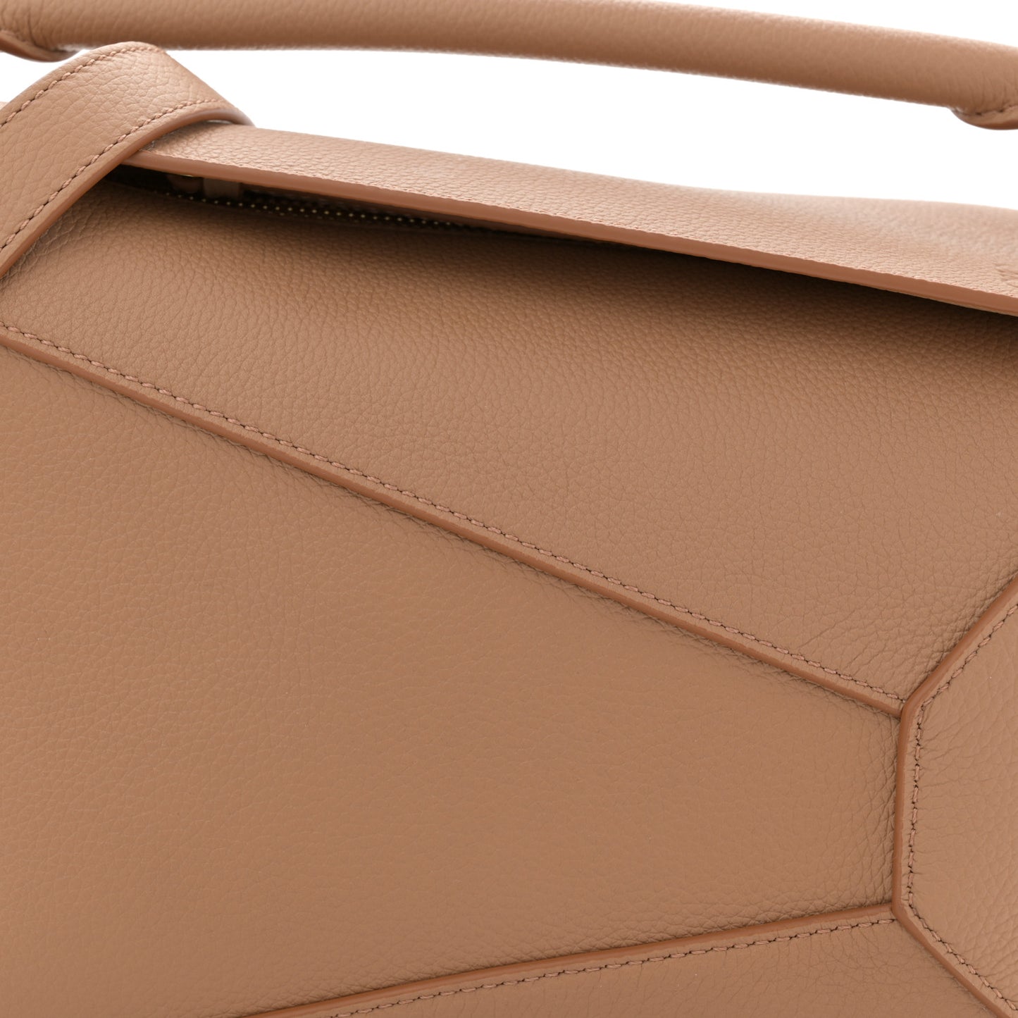 Grained Calfskin Small Puzzle Edge Bag Toffee