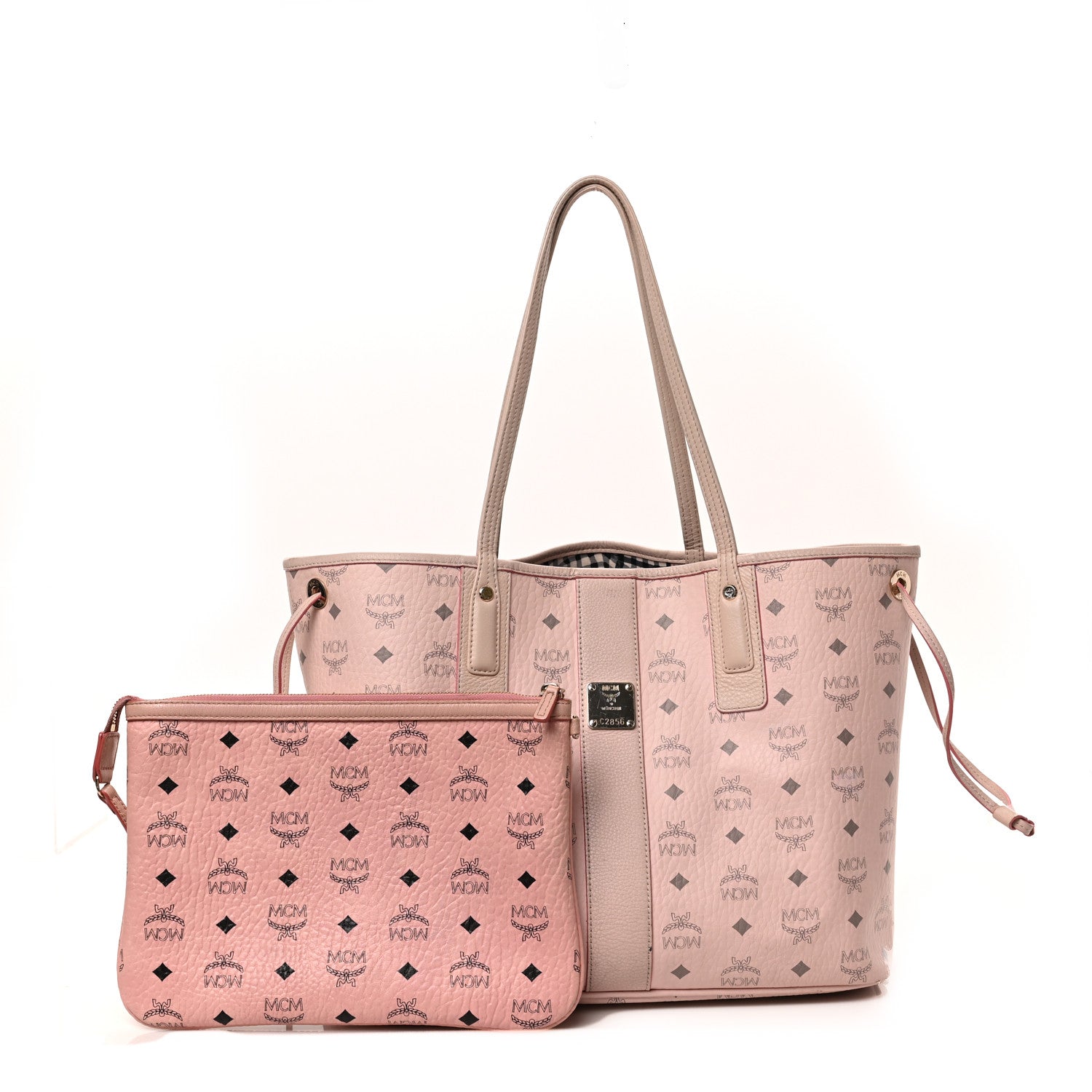 MCM Visetos Medium Liz Reversible Shopper Tote Soft Pink 1 of 16