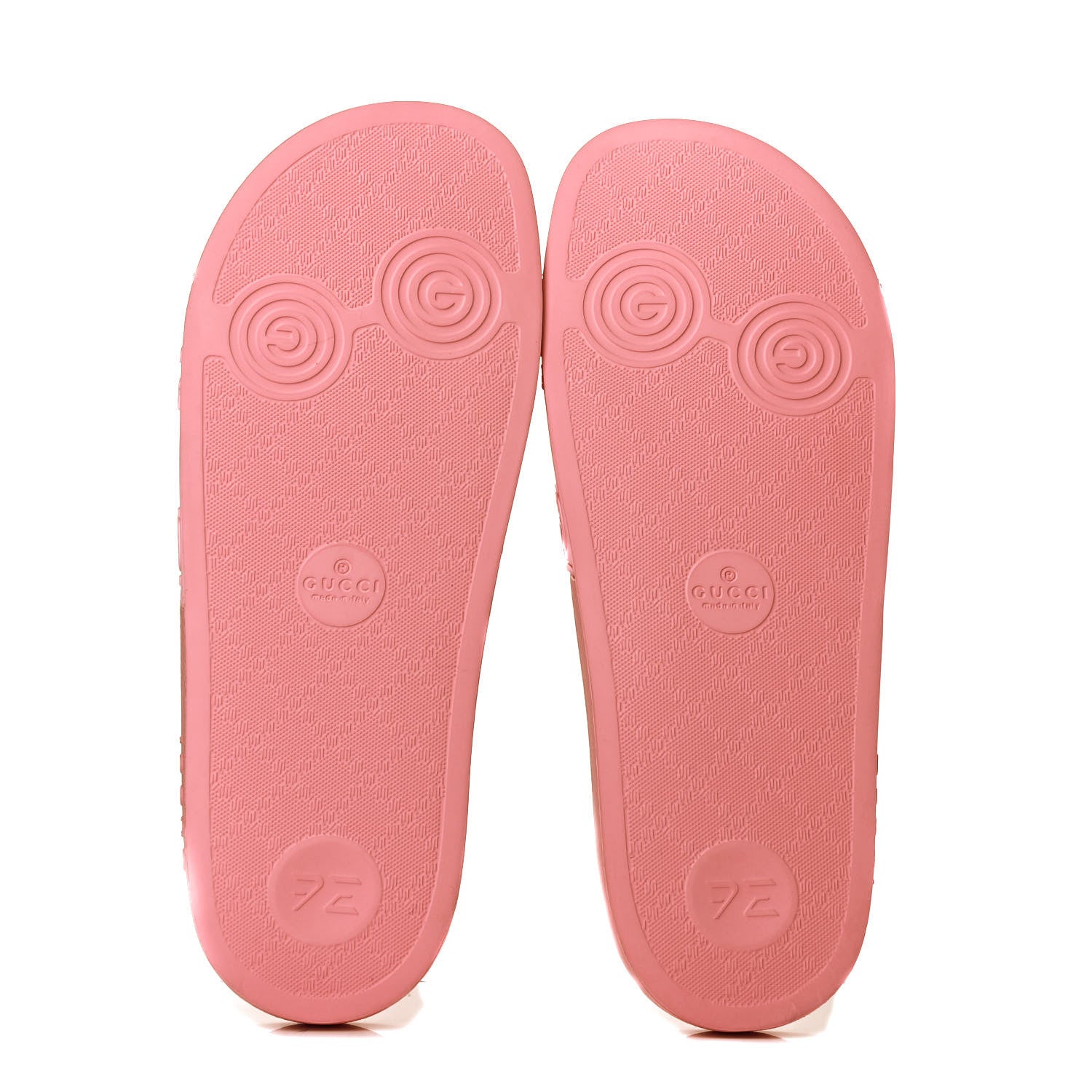 Gucci Rubber GG Monogram Perforated Womens Slide Sandals 41 Rose Box 6 of 8