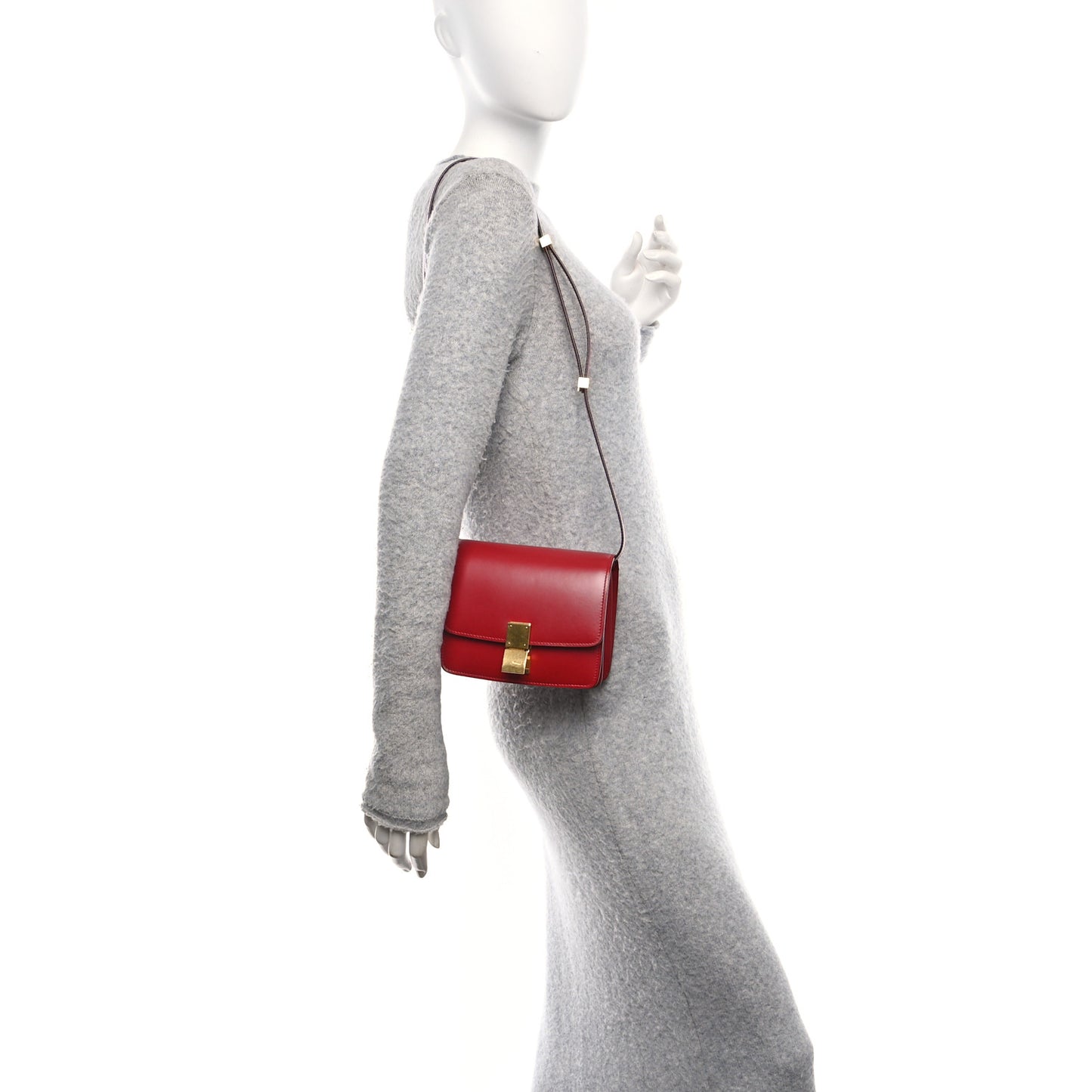 Box Calfskin Small Classic Box Flap Bag Red