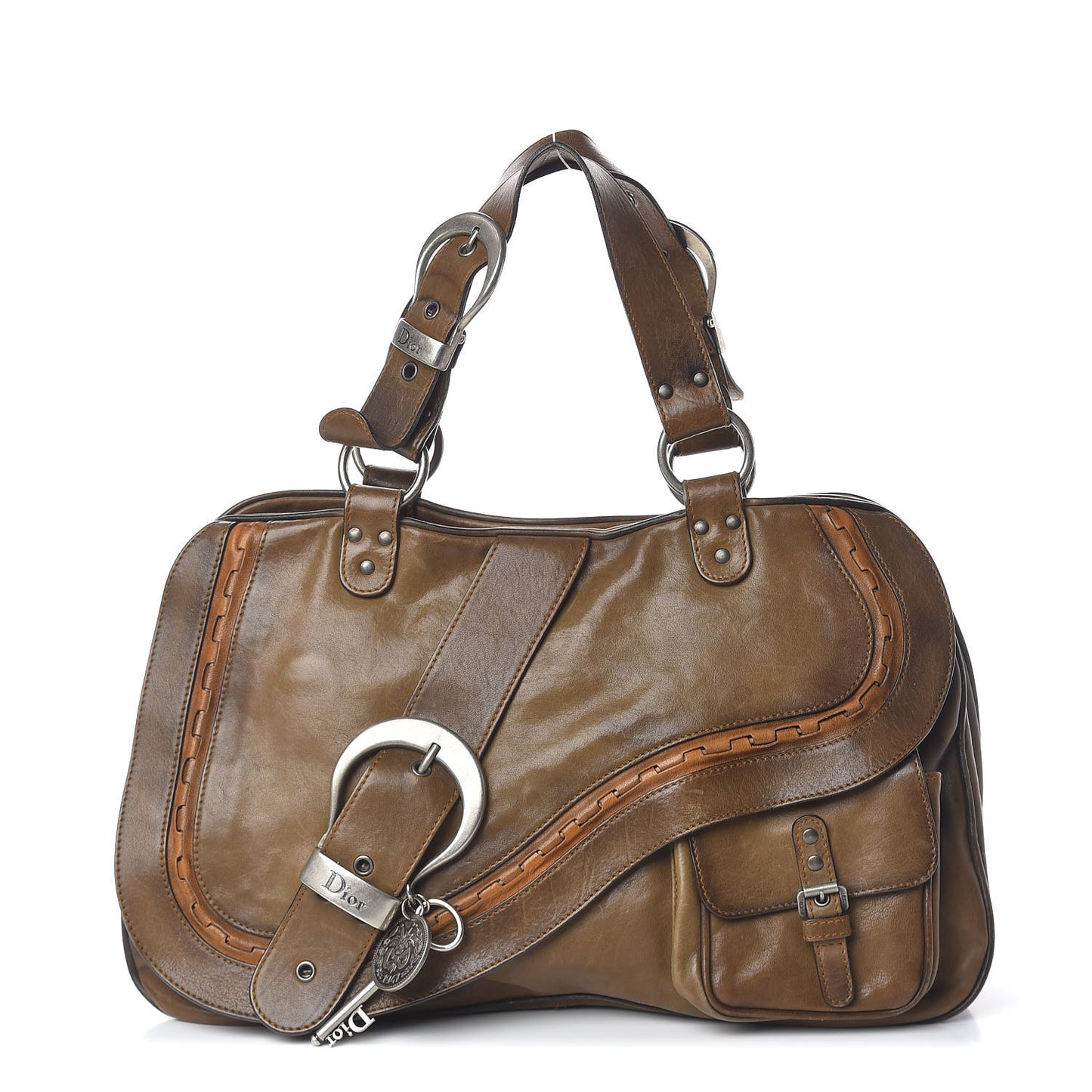 Calfskin Medium Gaucho Double Saddle Bag Brown