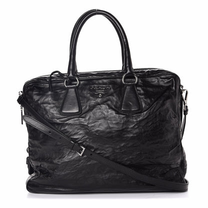 Prada Nappa Antique Breifcase Black 1 of 9