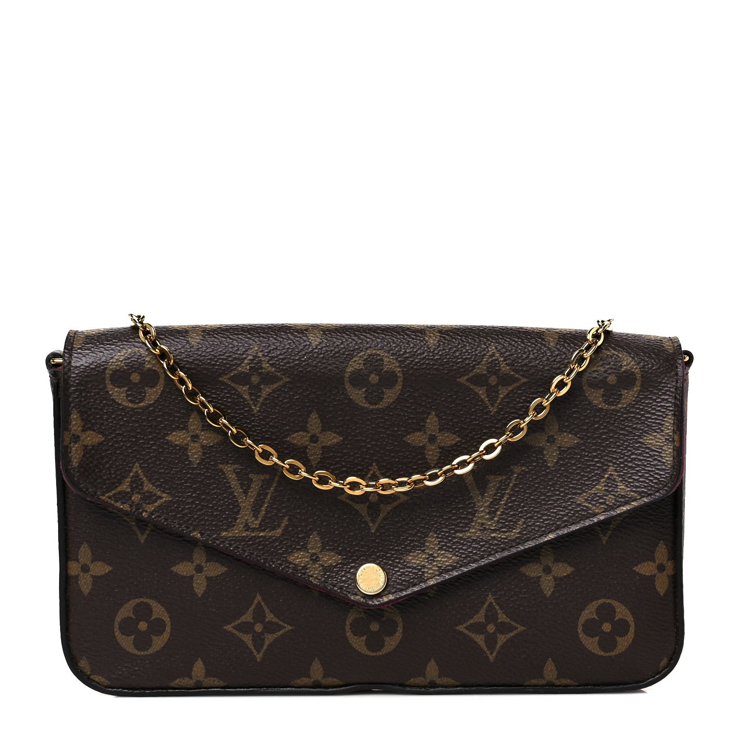 Louis Vuitton Monogram Pochette Felicie Chain Wallet Fuchsia 1 of 16