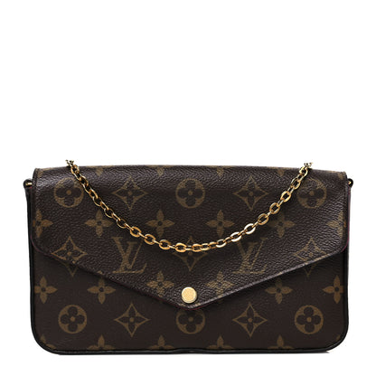 Louis Vuitton Monogram Pochette Felicie Chain Wallet Fuchsia 1 of 16