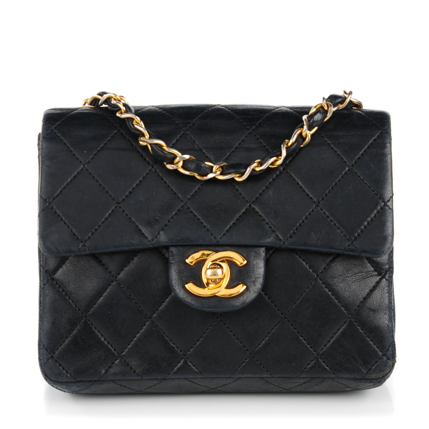 Chanel Lambskin Quilted Mini Square Flap Black 1 of 11