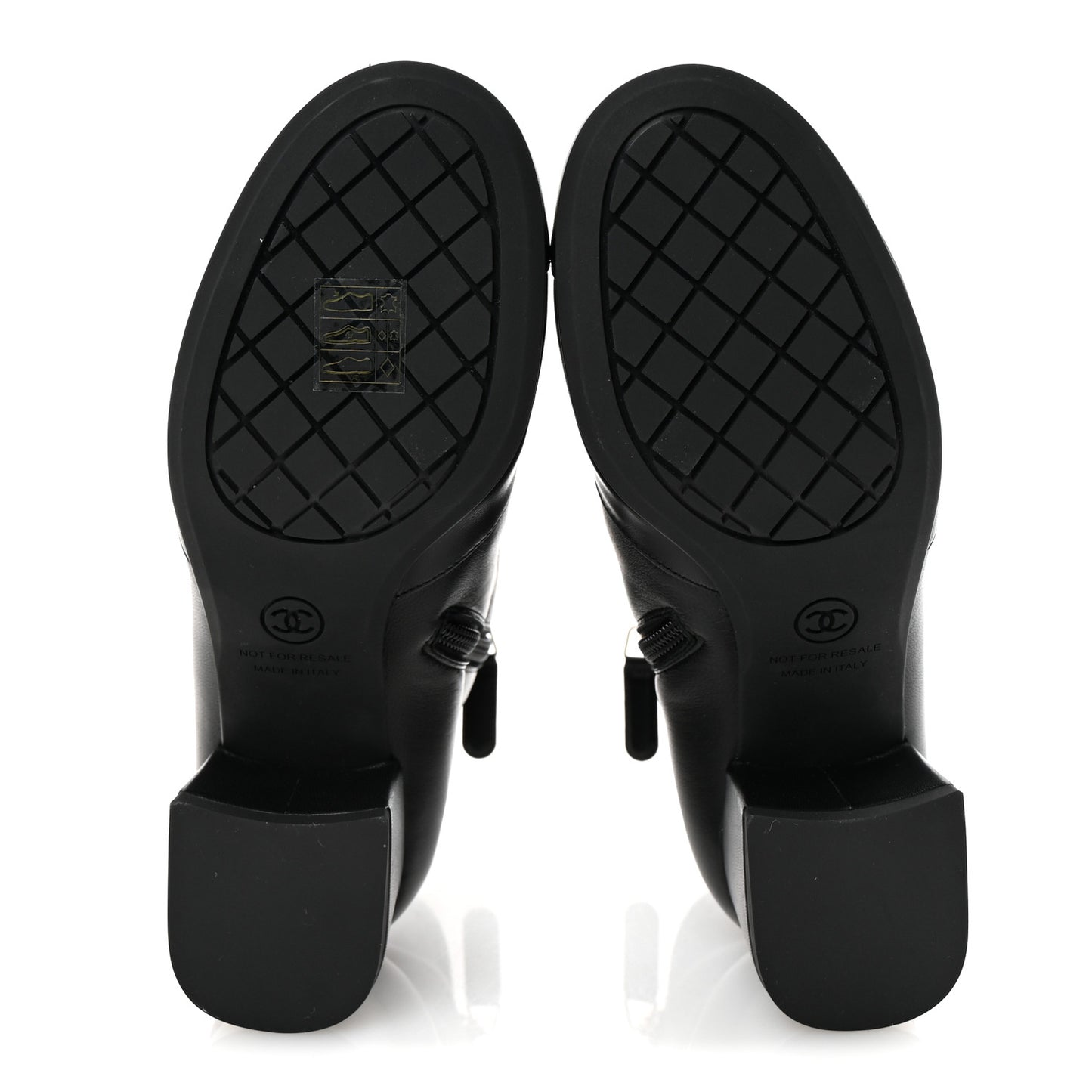 Stretch Lambskin Cap Toe CC Short Boots 35 Black