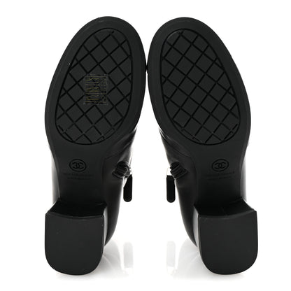 Chanel Stretch Lambskin Cap Toe CC Short Boots 35 Black 6 of 9