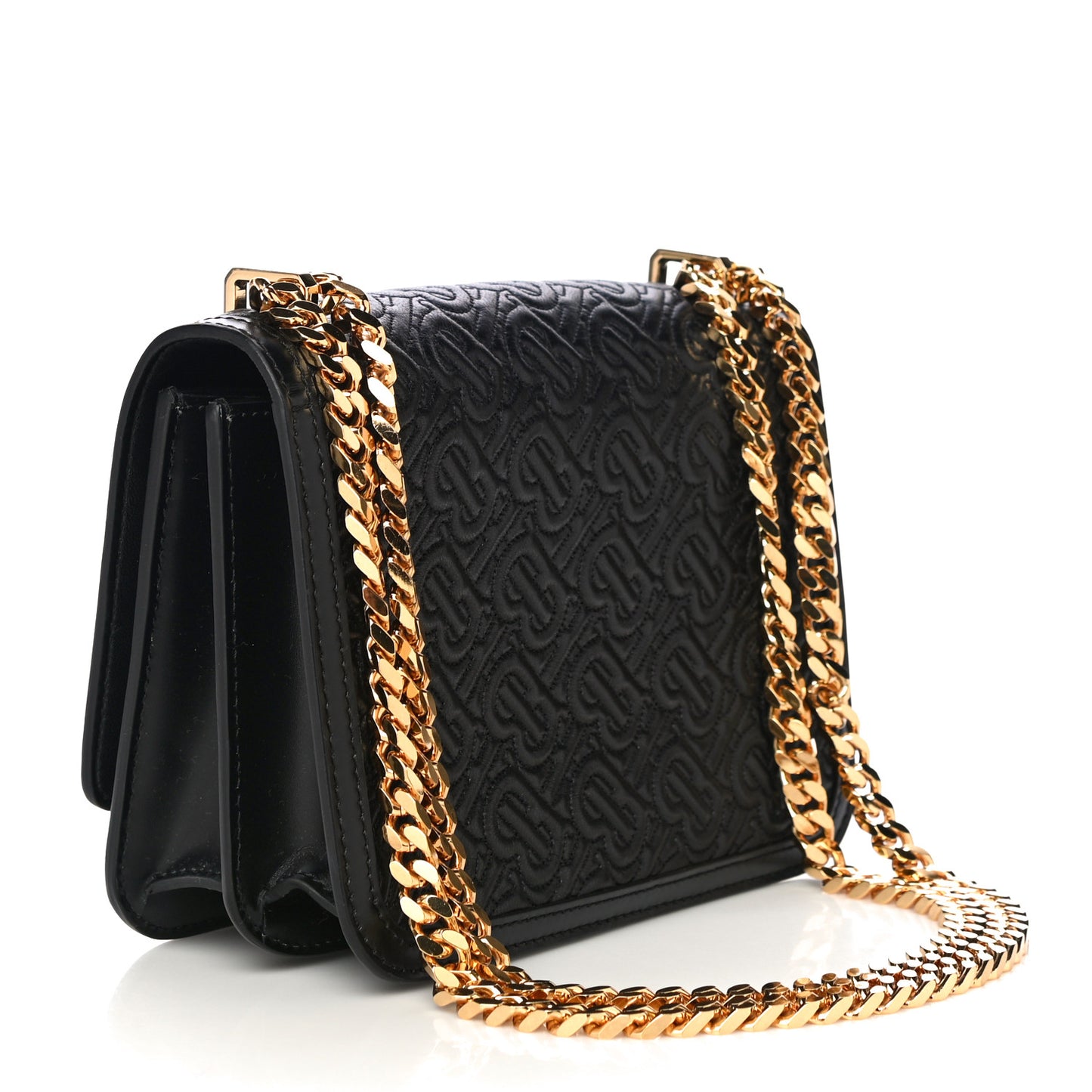 Calfskin Monogram Embossed Small TB Chain Bag Black