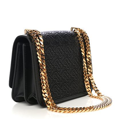 Burberry Calfskin Monogram Embossed Small TB Chain Bag Black 3 of 13