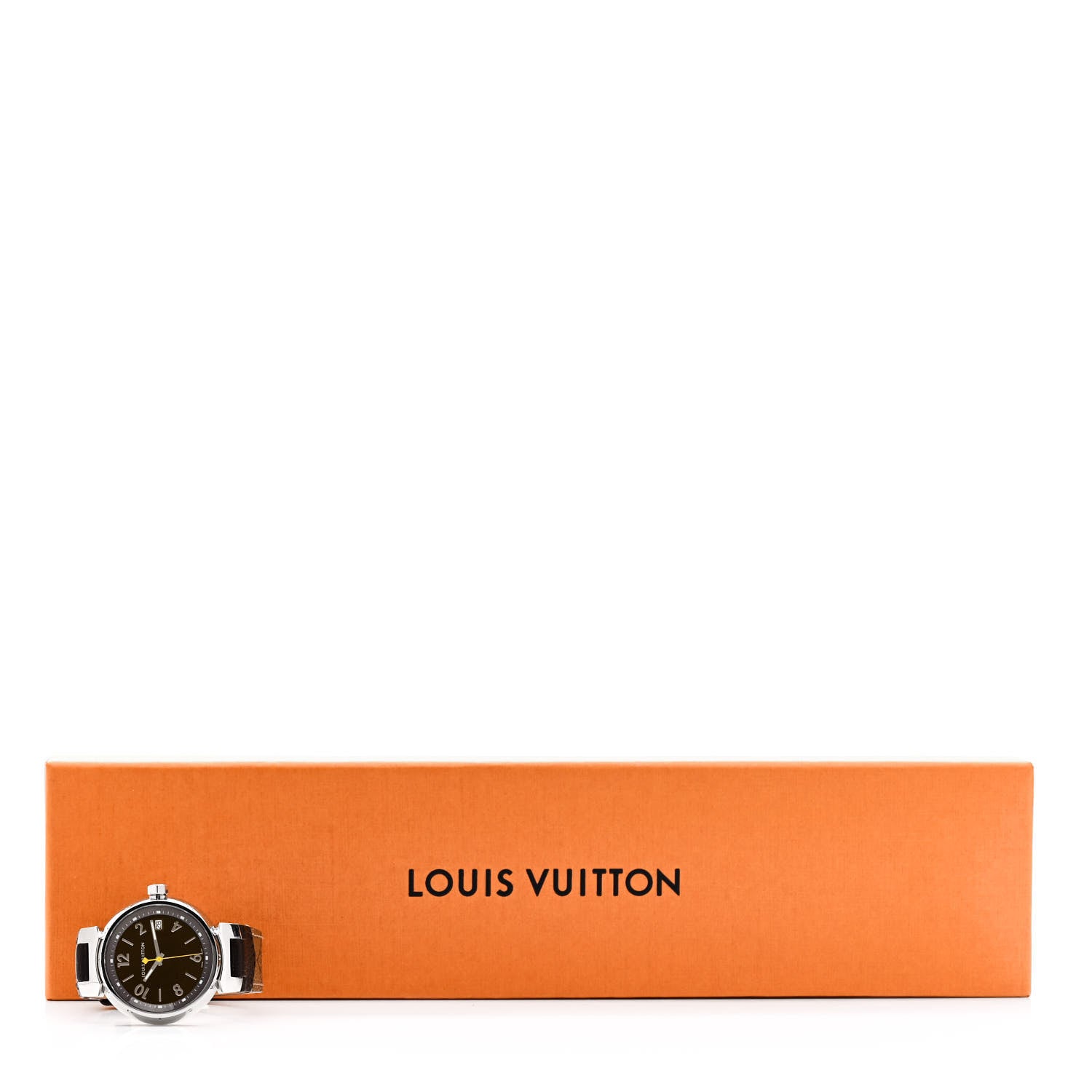 Louis Vuitton Stainless Steel Monogram 34mm Tambour Quartz Watch Brown 5 of 5