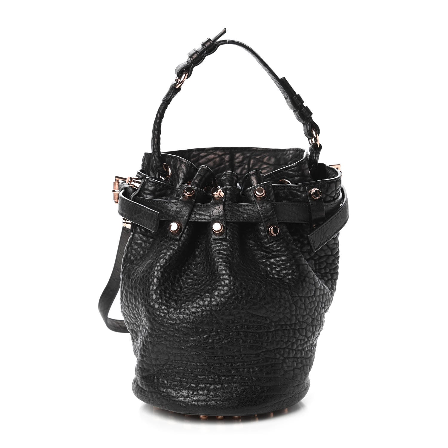 Alexander Wang Pebbled Lambskin Diego Bucket Black Rose Gold Hardware 1 of 9