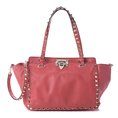 Valentino Garavani Vitello Small Rockstud Tote Pop Fuxia 1 of 8
