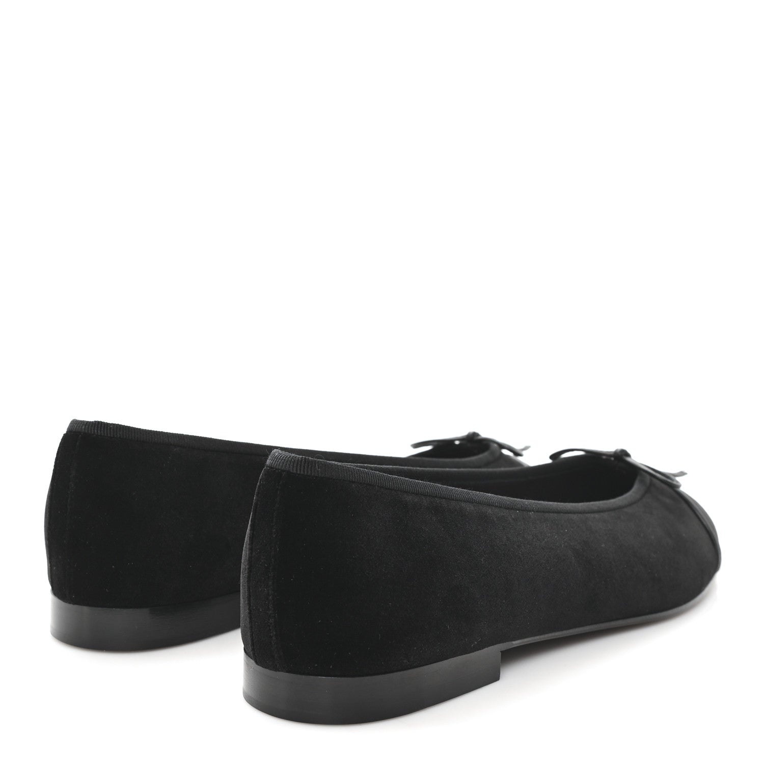 Chanel Suede Cap Toe CC Ballerina Flats 41 Black 5 of 9