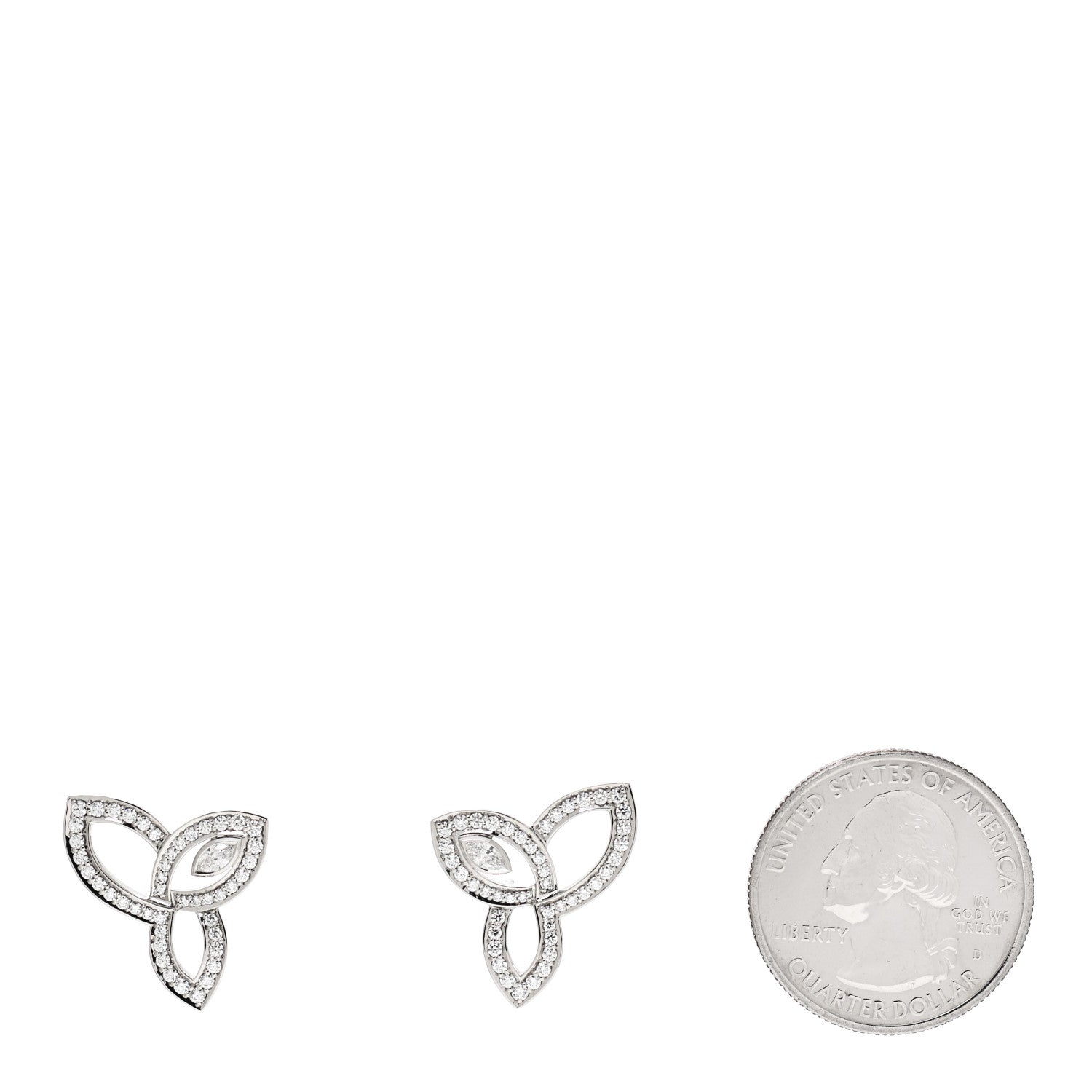 Harry Winston Platinum Diamond Lily Cluster Stud Earrings 2 of 5