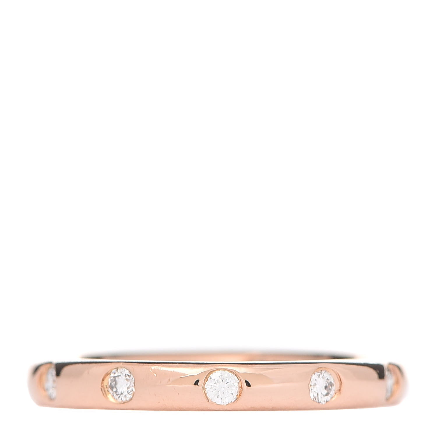 Tiffany 18K Rose Gold Diamond Bezet Band Ring 47 4 1 of 5