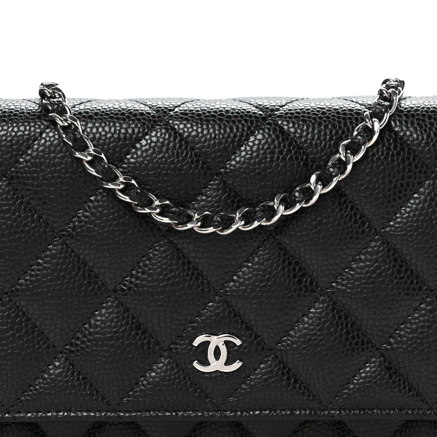 Chanel Lambskin Quilted Wallet On Chain WOC Black 9 of 12