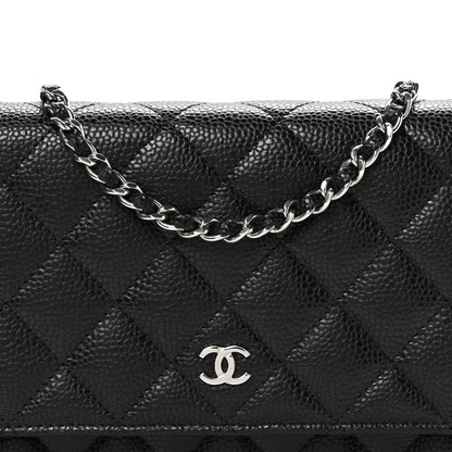 Chanel Lambskin Quilted Wallet On Chain WOC Black 9 of 12
