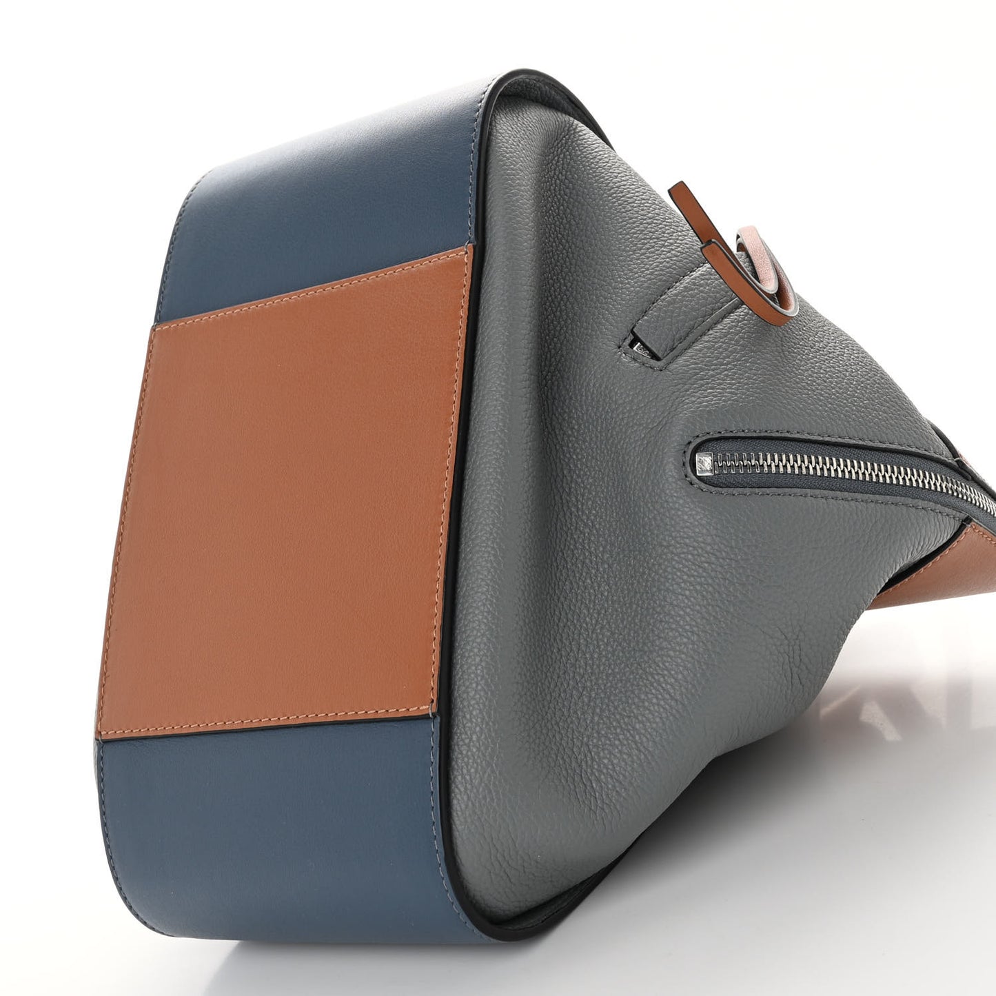 Calfskin Small Hammock Shoulder Bag Steel Blue Tan