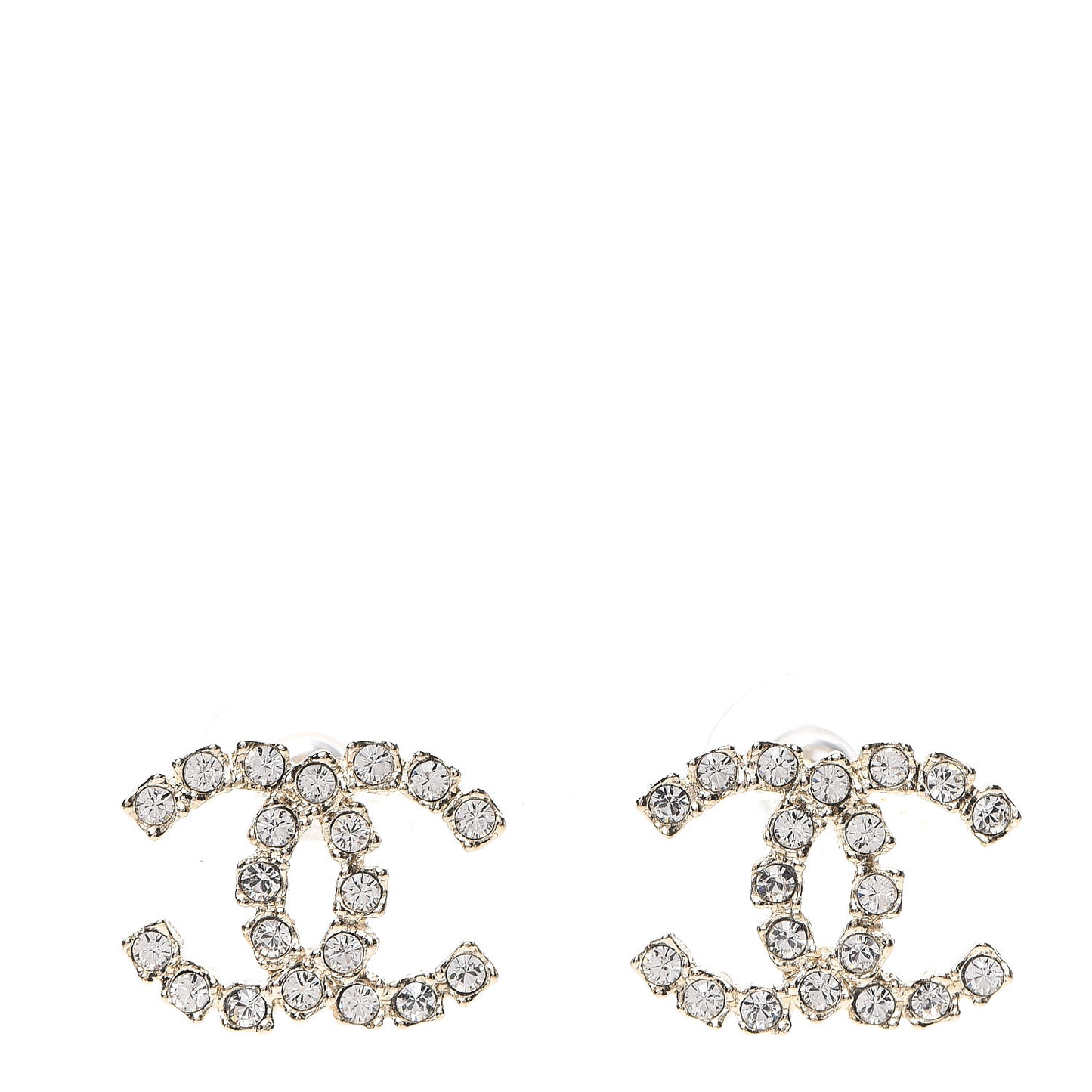 Crystal Coco's Pearls CC Earrings Light Gold