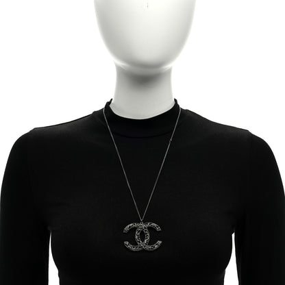 Chanel Ruthenium Twisted Camellia CC Pendant Necklace 2 of 4