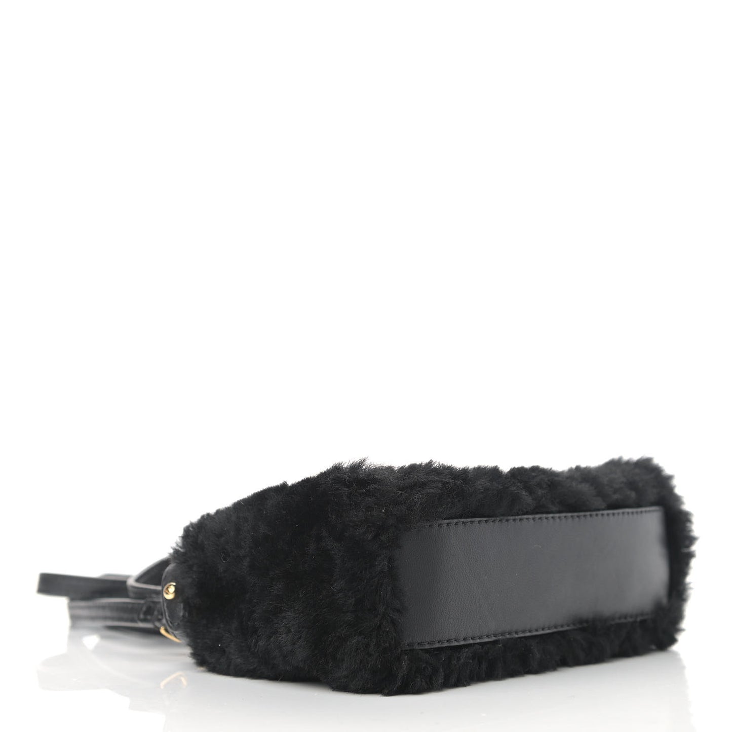 Shearling Shiny Nappa Micro Peekaboo Iconic Satchel Black
