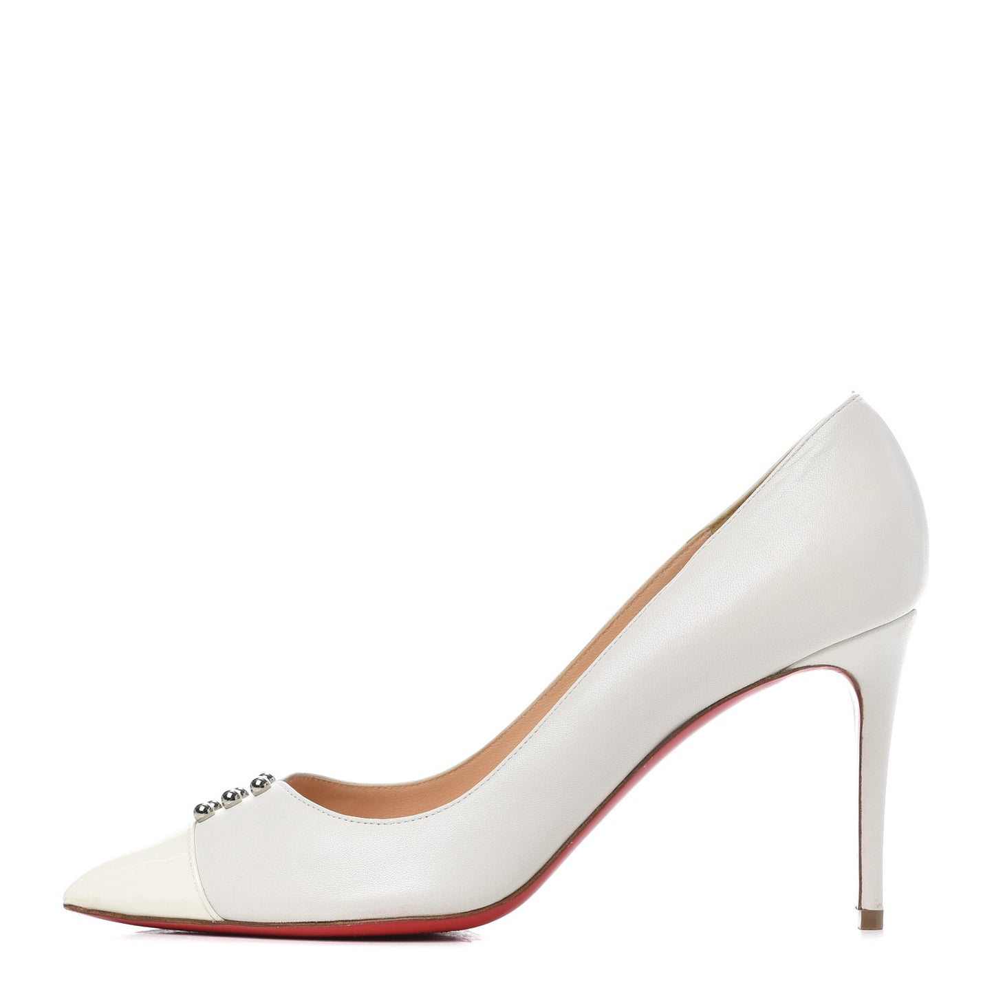Nappa Patent Studded Predupump 85 Pumps 39.5 White