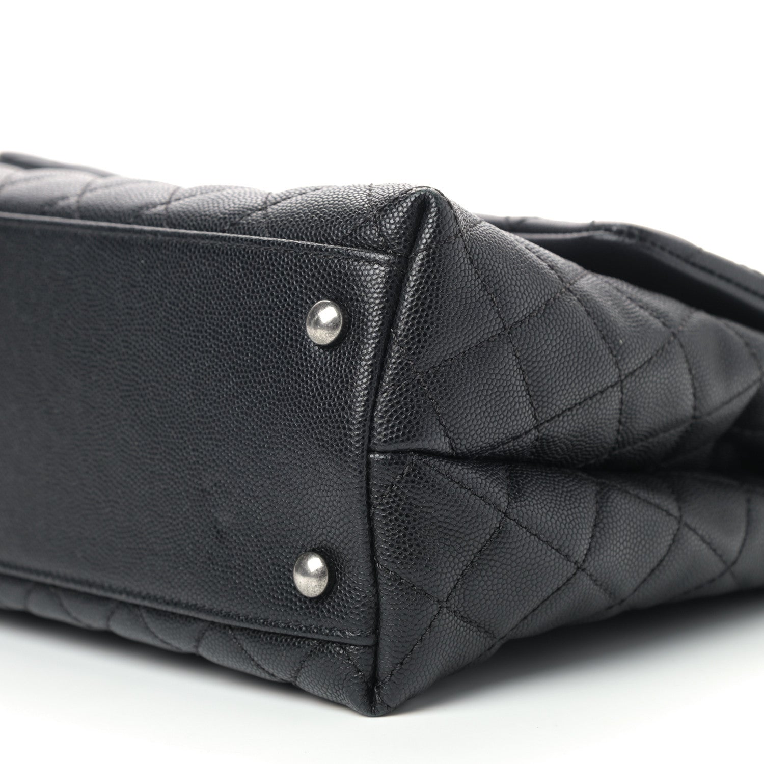 Chanel Caviar Lizard Quilted Medium Coco Handle Flap Black 6 of 10