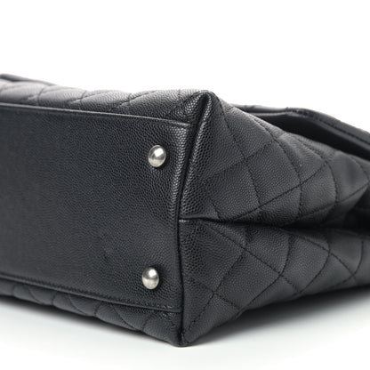 Chanel Caviar Lizard Quilted Medium Coco Handle Flap Black 6 of 10