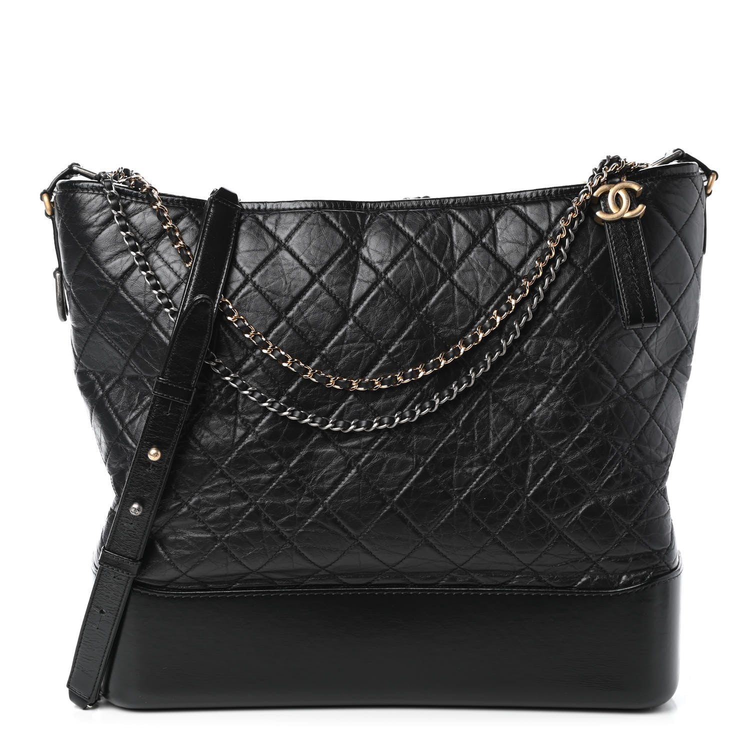 Chanel Aged Calfskin Quilted Maxi Gabrielle Hobo Black 1 of 9