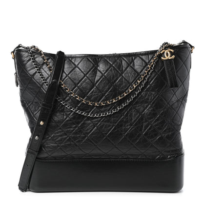 Chanel Aged Calfskin Quilted Maxi Gabrielle Hobo Black 1 of 9