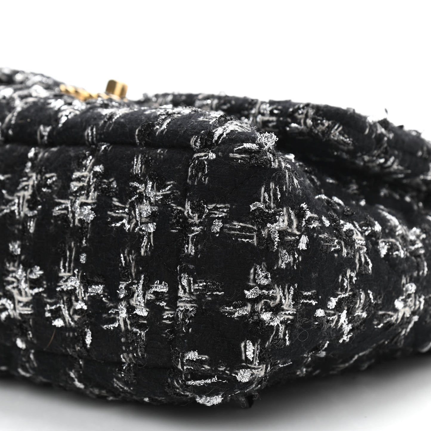 Tweed Quilted Large Chanel 19 Flap Black Ecru White