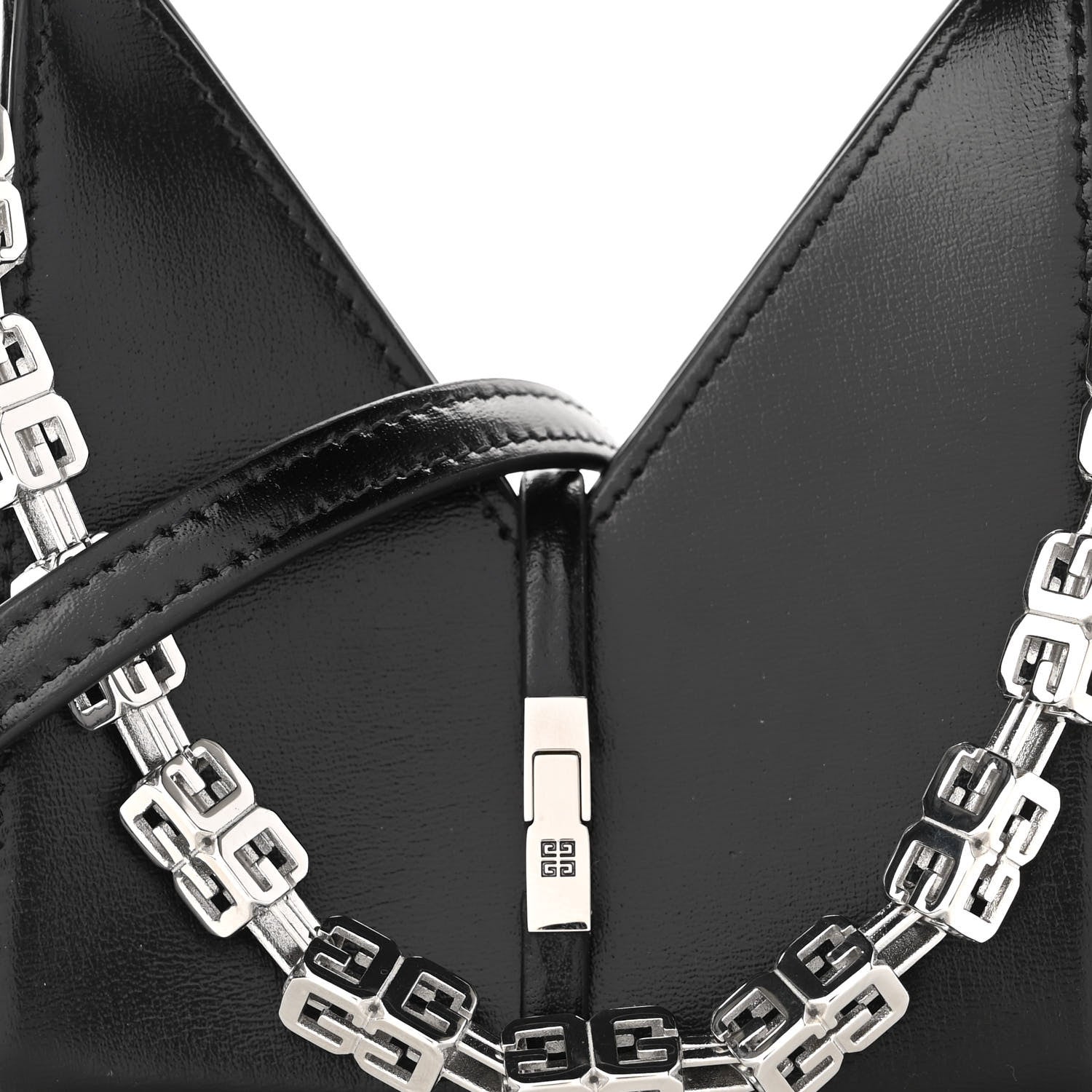 Givenchy Brushed Calfskin Micro Cut Out Shoulder Bag Black 7 of 8