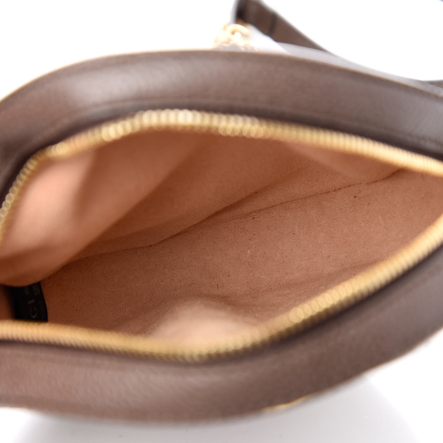 Gucci GG Supreme Monogram Web Mini Ophidia Round Shoulder Bag Brown 5 of 9