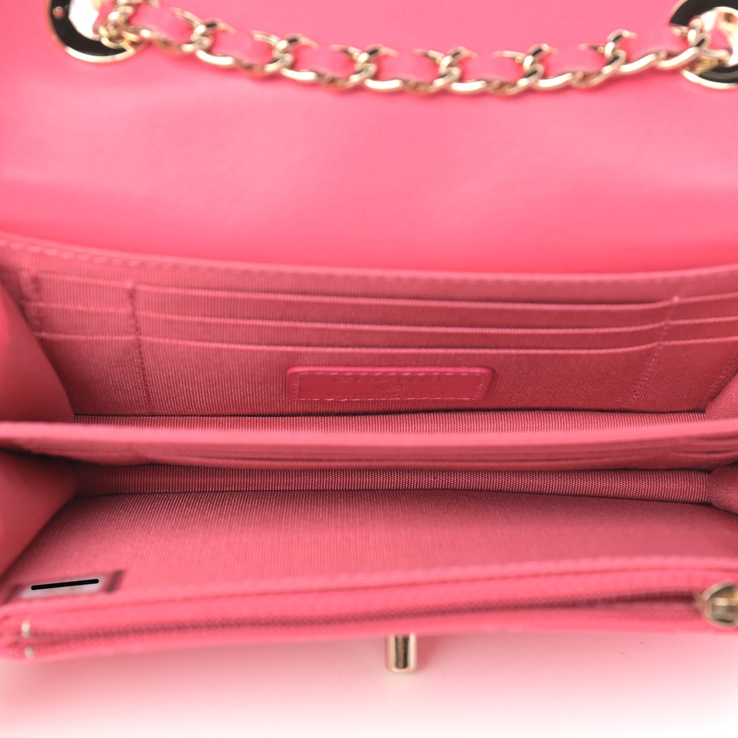 Lambskin Quilted Mini Trendy CC Wallet On Chain WOC Pink