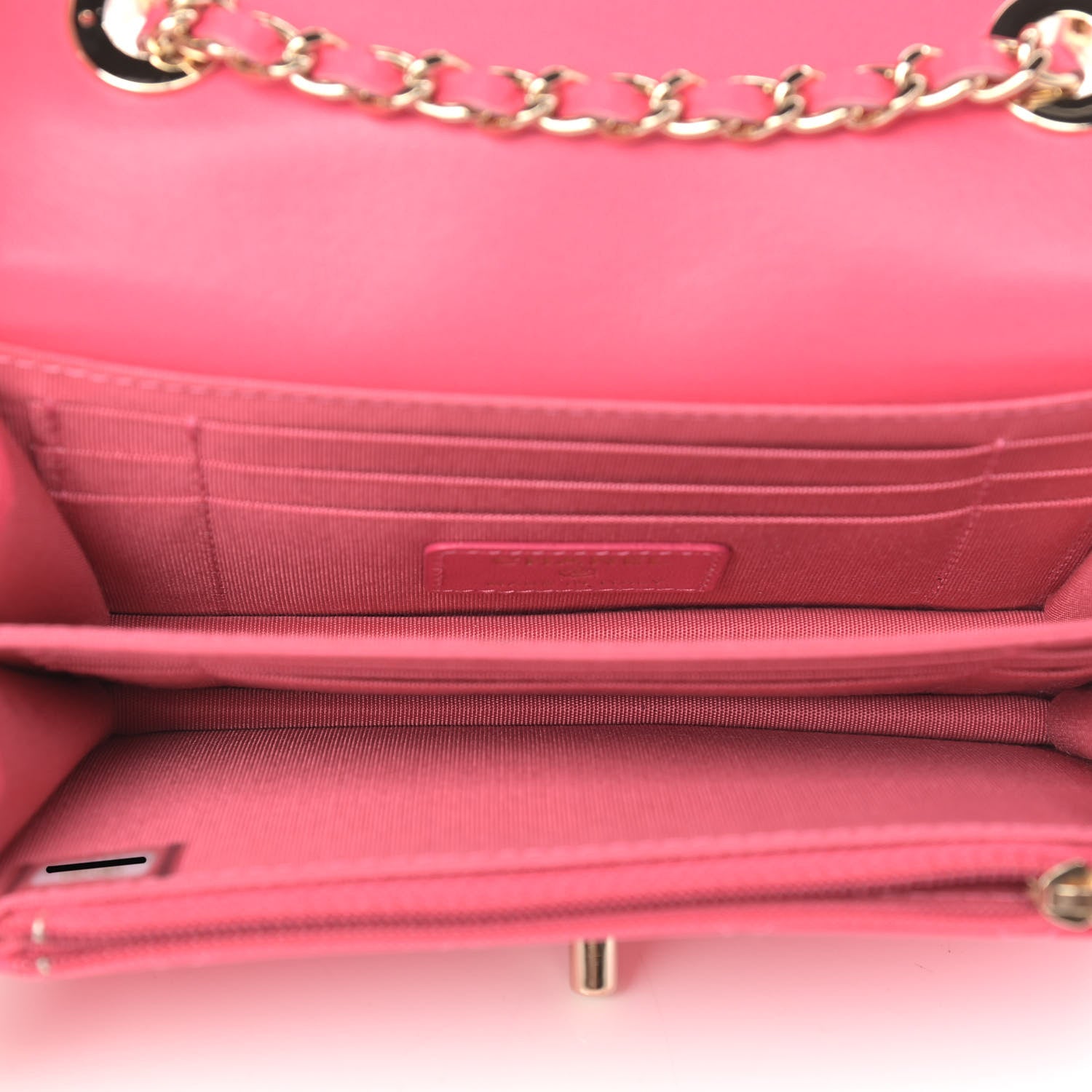 Chanel Lambskin Quilted Mini Trendy CC Wallet On Chain WOC Pink 4 of 9