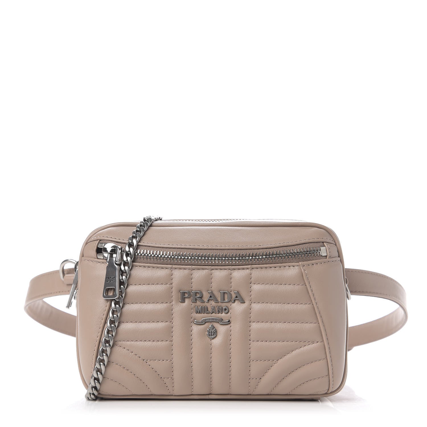 Prada Soft Calfskin Impunture Diagramme Belt Bag Cipria 1 of 8