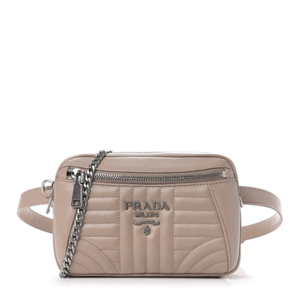 Prada Soft Calfskin Impunture Diagramme Belt Bag Cipria 1 of 8
