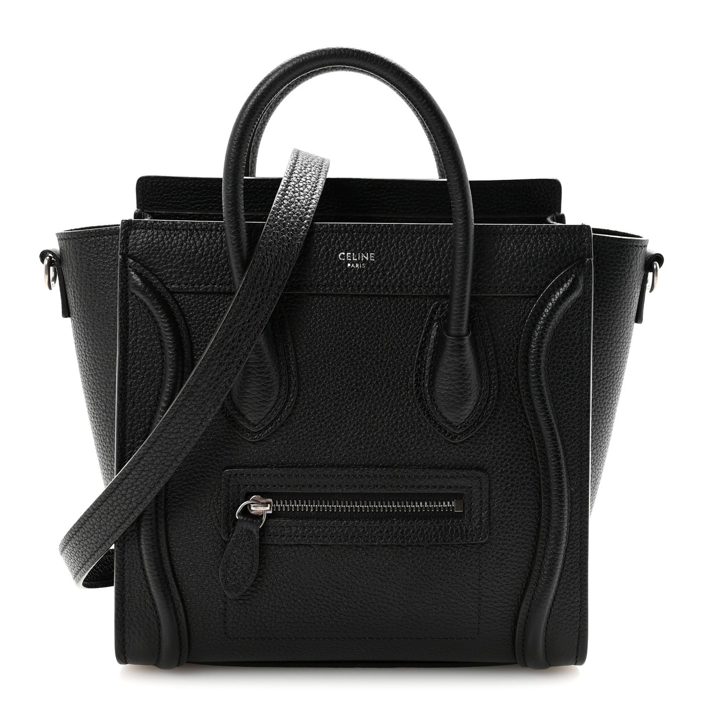 Drummed Calfskin Nano Luggage Black