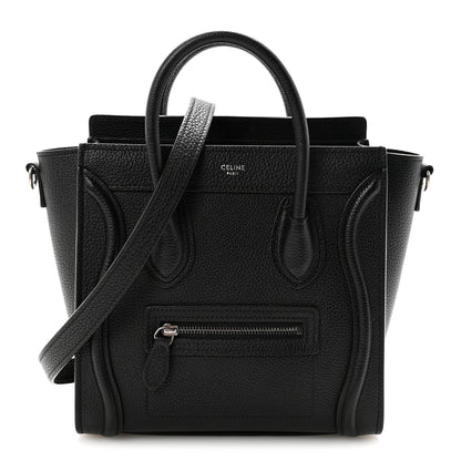 Celine Drummed Calfskin Nano Luggage Black 1 of 10