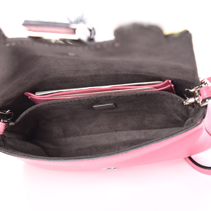 Fendi Nappa Rabbit Fox Fur Micro Buggie Baguette Rosa Fluo Multicolor 5 of 12