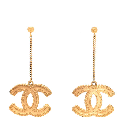 Chanel CC Drop Earrings Matte Gold 1 of 4