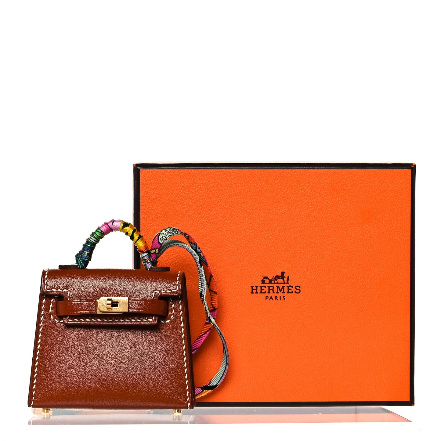 Tadelakt Mini Kelly Twilly Bag Charm Fauve