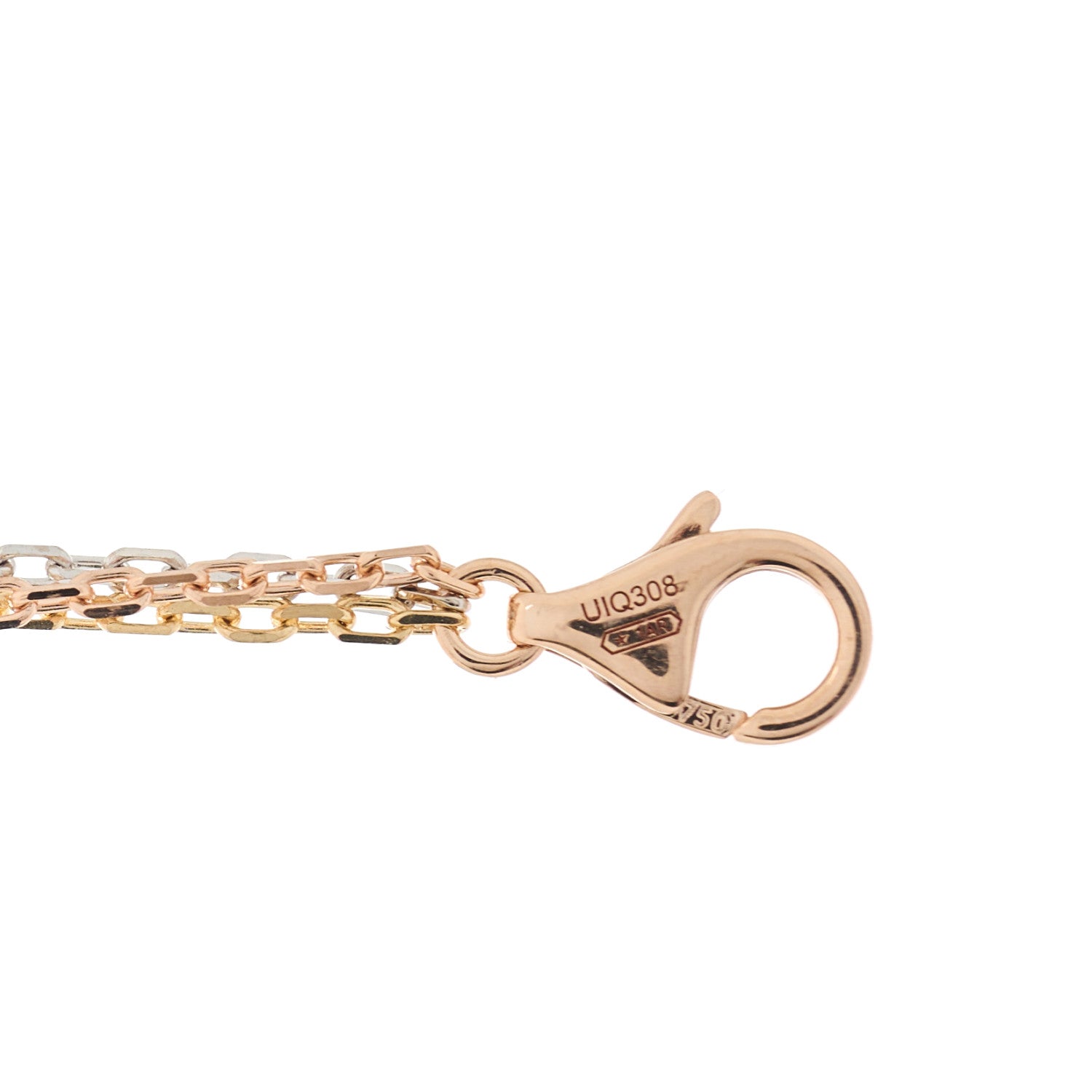 Cartier 18K Pink Yellow White Gold Three Chain Necklace 5 of 6