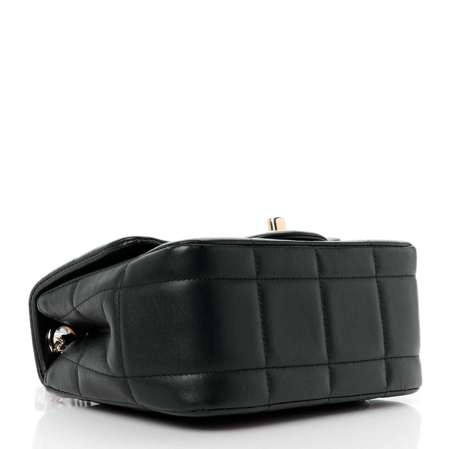 Lambskin Resin Crystal Square Quilted Mini Monacoco Flap Black